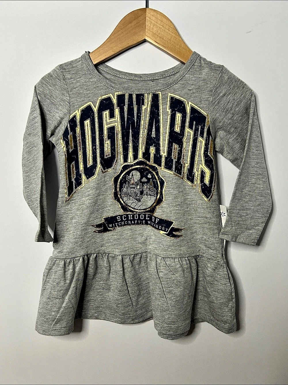 WIZARDING WORLD Hogwarts Dress Gray Baby 18M NWT